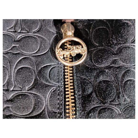 Coach Boots 7 Womens Black Signature Isa Suede Snow Flat Round Toe Low Comfort - Picture 10 of 12